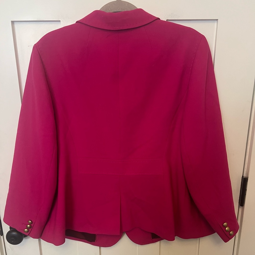 Talbots Fuchsia Pink Classic Blazer with Gold Buttons - Picture 9 of 14
